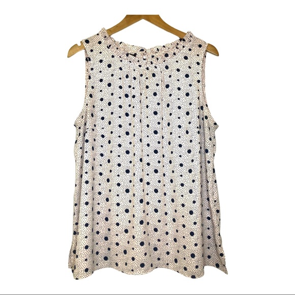 SOLD EUC Talbots Pink W/ Navy Blue Polka Dots Shell Top - Picture 7 of 7